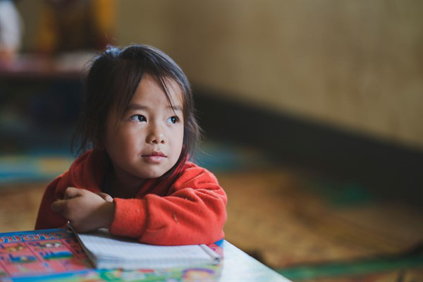 Young girl with book